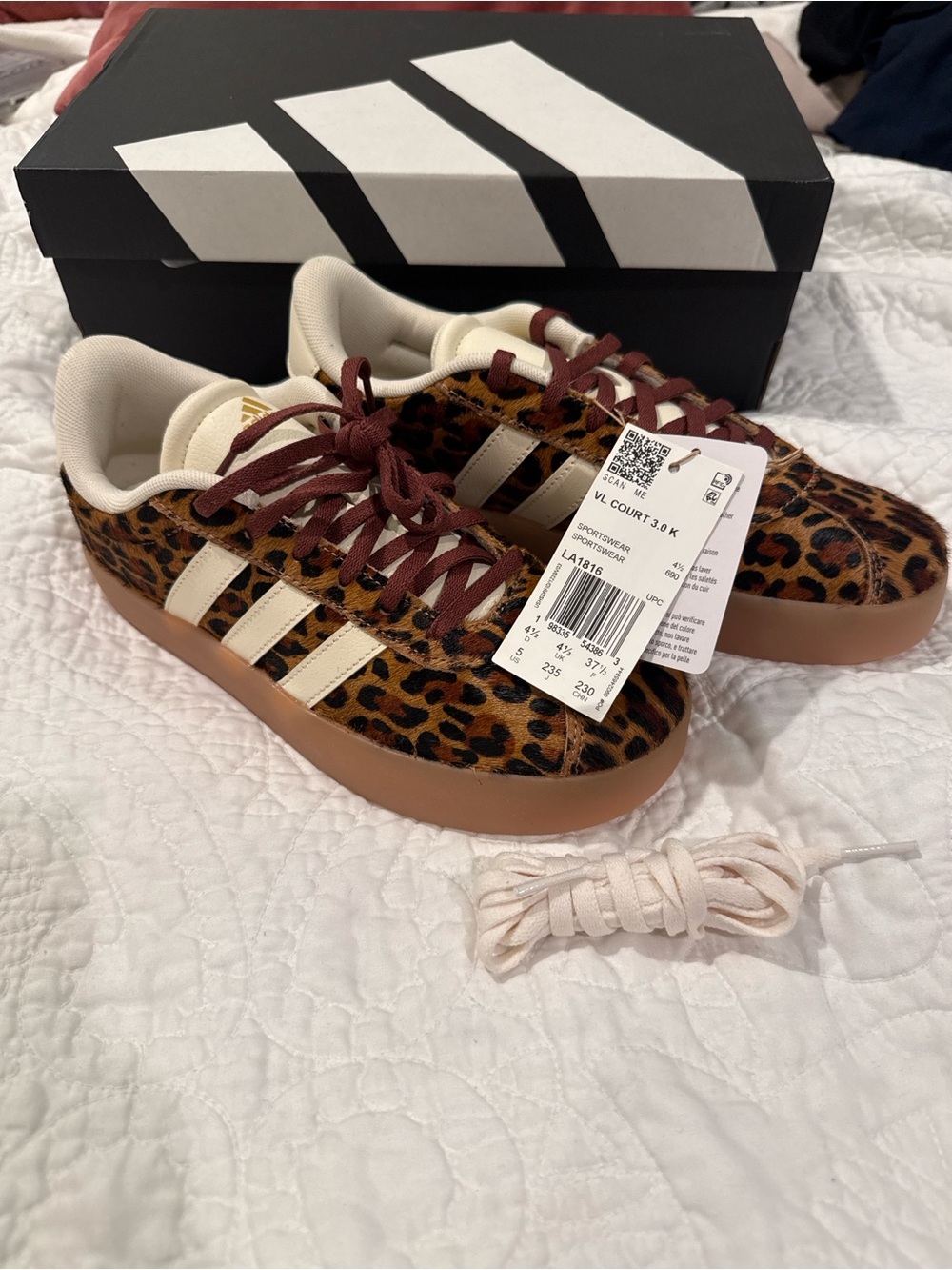 NWT Adidas VL Court - Cheetah size 5